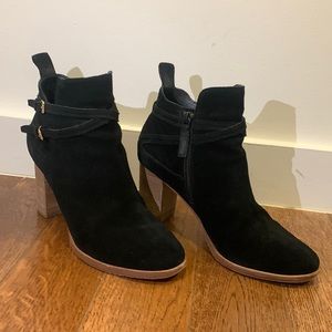 Cole Haan black suede heeled booties (size 8)